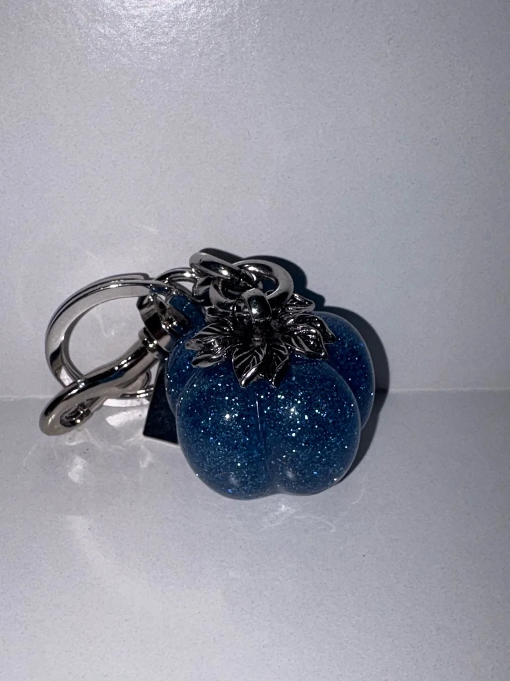 Sparkling “Out of the Blue” Pumpkin Bag Charm Keychain